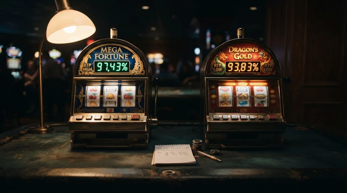 Twee Amatic-slots naast elkaar met hun RTP-percentage