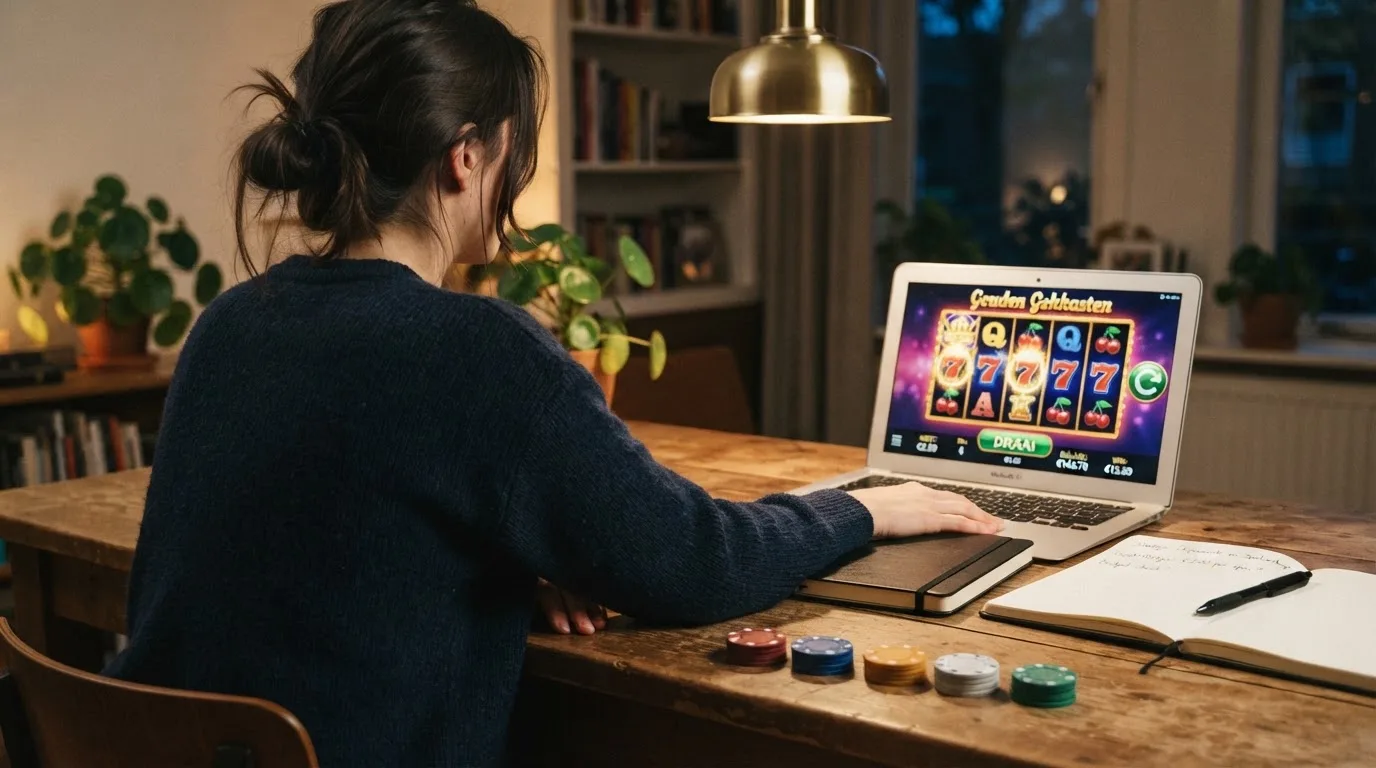 Vergelijkingstabel met tien Nederlandse casino's op een beeldscherm